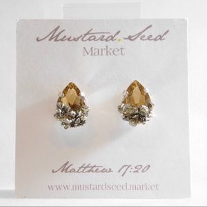 Champagne Pyrite Stud Earrings | SILVER Setting